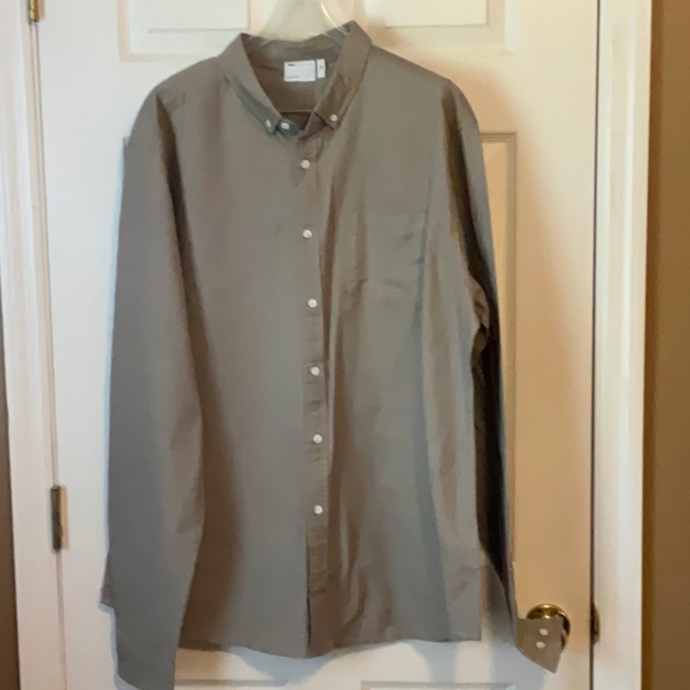 ASOS Design Men’s Tan Casual Button Down Shirt Size 2XL Tall (46 - 48 Chest)